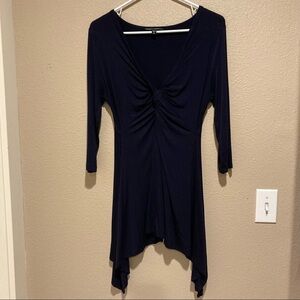 Karen Kane Twist Swing Dress - Fit & Flare Mini - Navy - Size Med